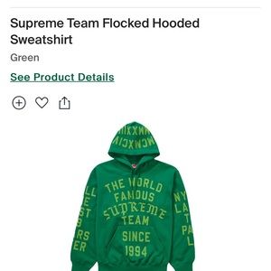 Supreme Authentic Green Hoodie size L